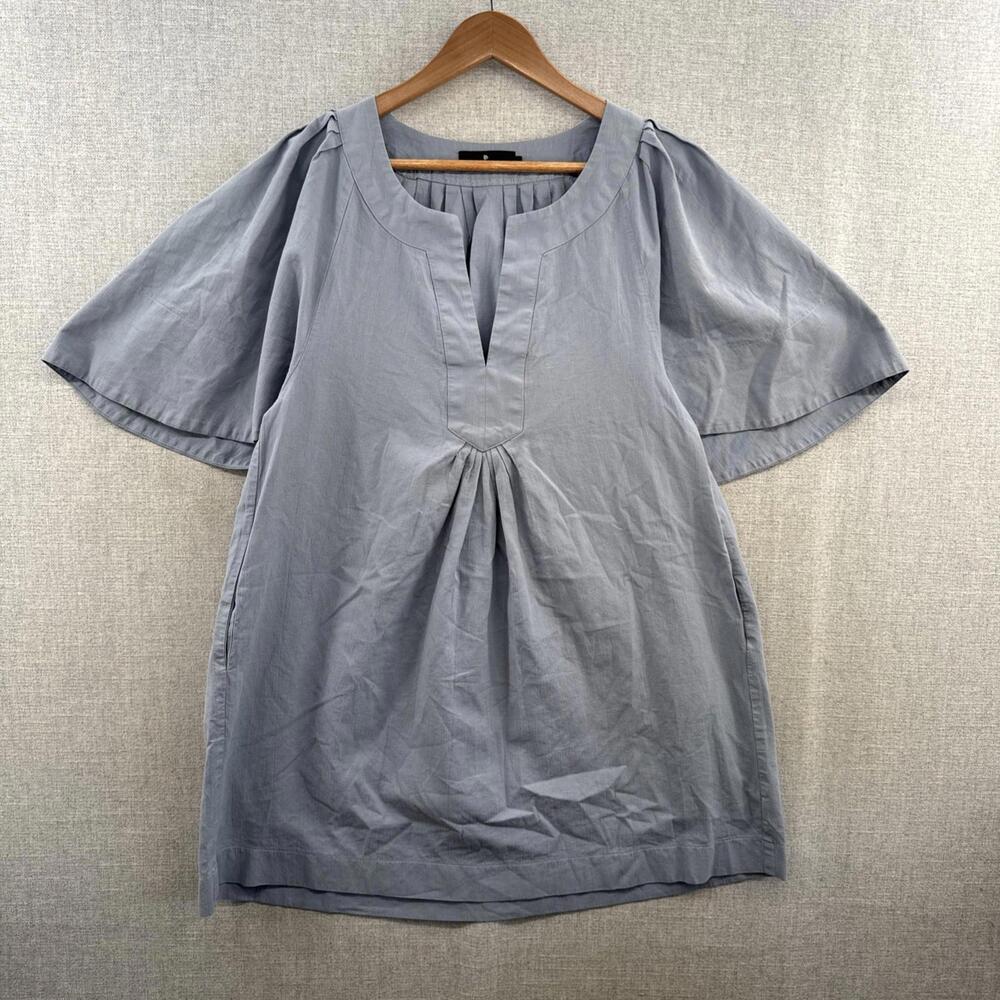 Pomander Place Tuckernuck Finley Flutter Sleeve Dress Large Blue Mini Pockets